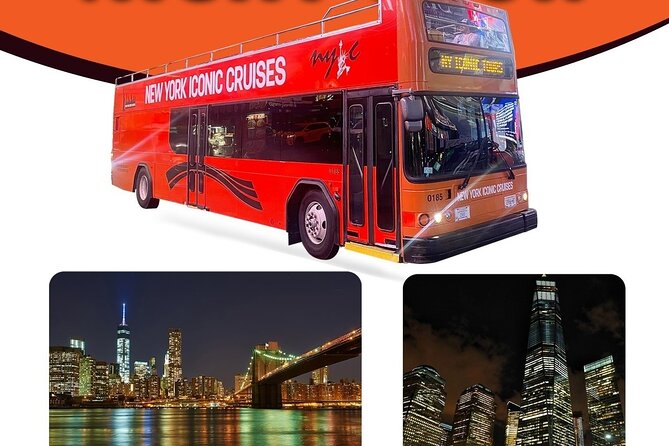 75-Minutes NYC Sightseeing Night Double Decker Bus Tour - Manhattan Bridge and the Statue of Liberty View Angle