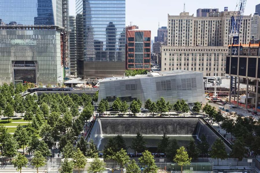 9/11 Memorial & Ground Zero Tour with Optional Museum Entry - The 9/11 Memorial pools and the Survivor Tree: symbol meets survival