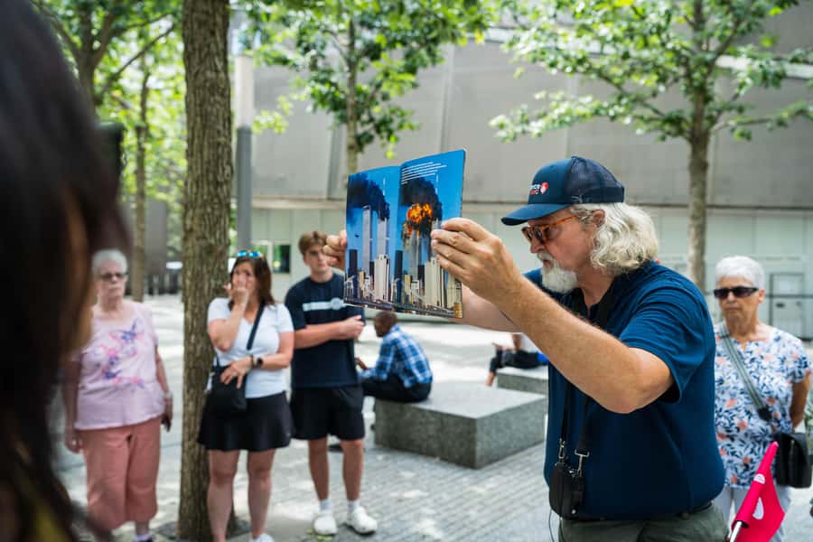 9/11 Memorial Tour + Museum and One World Observatory Option - At the 9/11 Memorial Pools: names, footprints, and the Survivor Tree