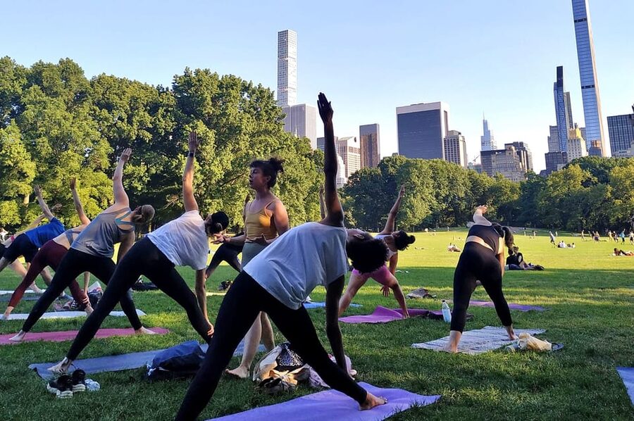 Central Park, New York: Yoga Classes in the park since 2012 - What to Bring: Grass, Bare Feet, and Central Park Weather