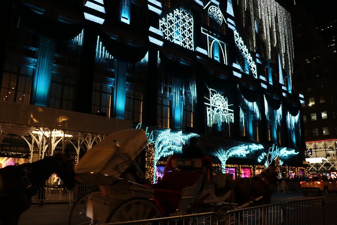 Christmas Light Private Carriage Ride New York City - The Plaza and 5th Avenue stretch: light-viewing without the crush