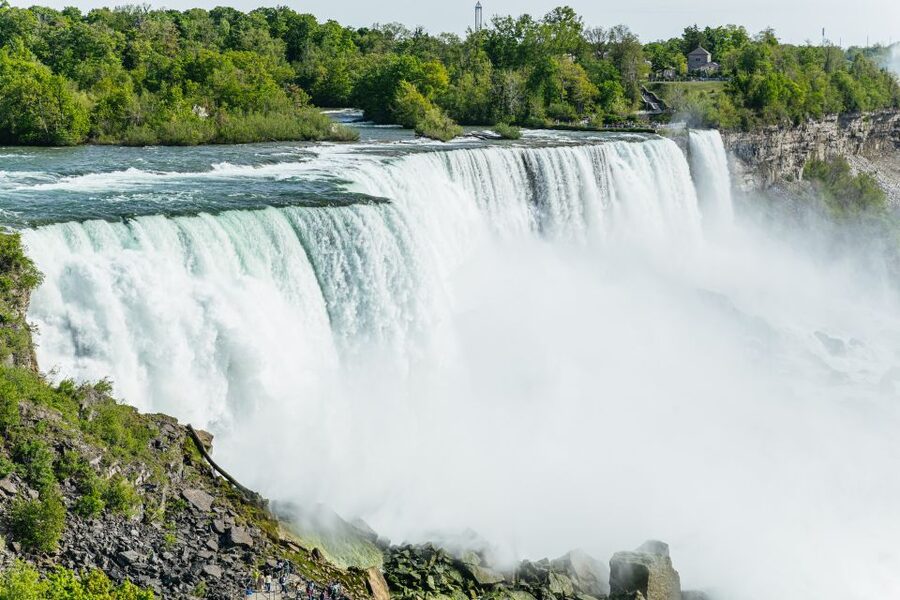 From New York City: Niagara Falls One Day Tour - The Maid of the Mist Boat Ride: Poncho, Cold Water Air, Horseshoe Falls Close-Up