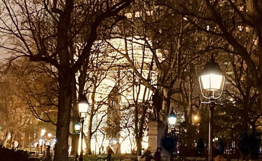 Haunted Village of New York City walking tour - Entering a haunted library with a different mood