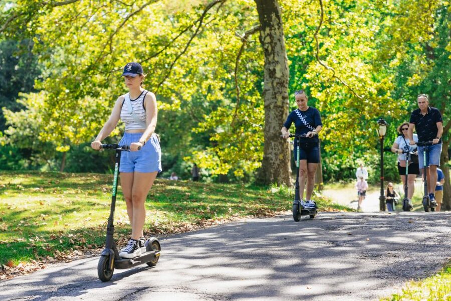 New York City: Central Park Electric Scooter Tour - The Jackie Kennedy Reservoir pass-by: quick, but useful for context
