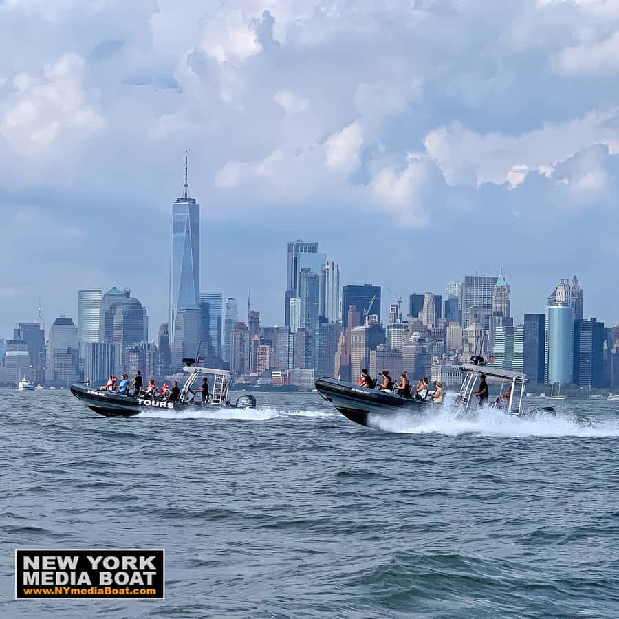 New York City: Harbor Speedboat Tour - North Cove to the Hudson River skyline: Empire State and Chrysler sightings