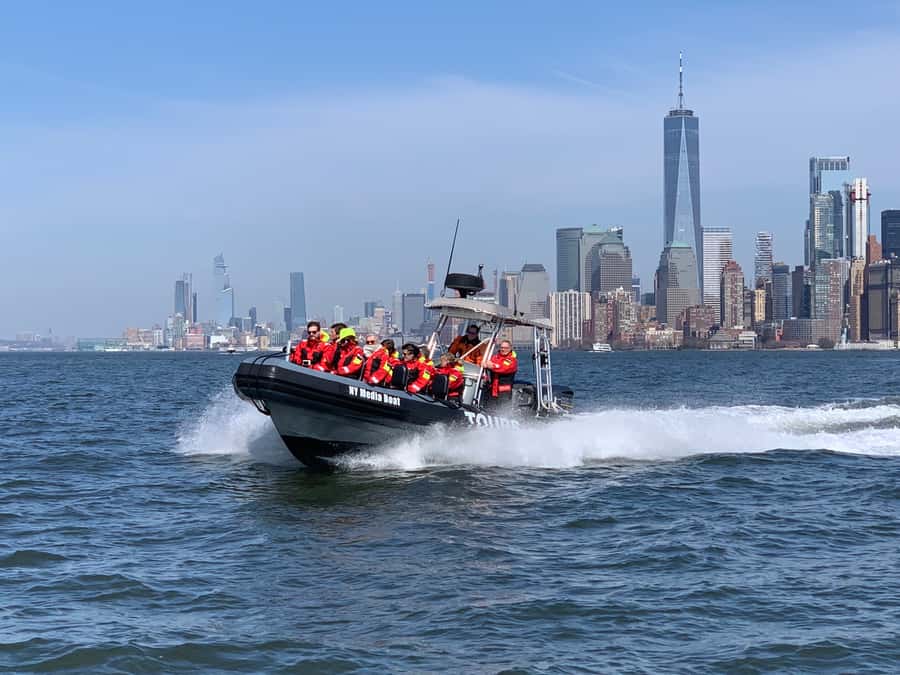 New York City: Harbor Speedboat Tour - Across the Upper Bay: commercial vessels and the Staten Island Ferry