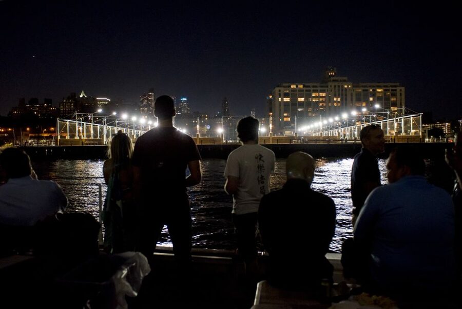 New York City Lights Schooner Cruise - Sailing out past Manhattan’s docks toward Battery Park