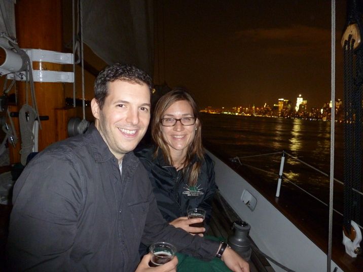New York City Lights Schooner Cruise - Lady Liberty: looking up at the torch from the water