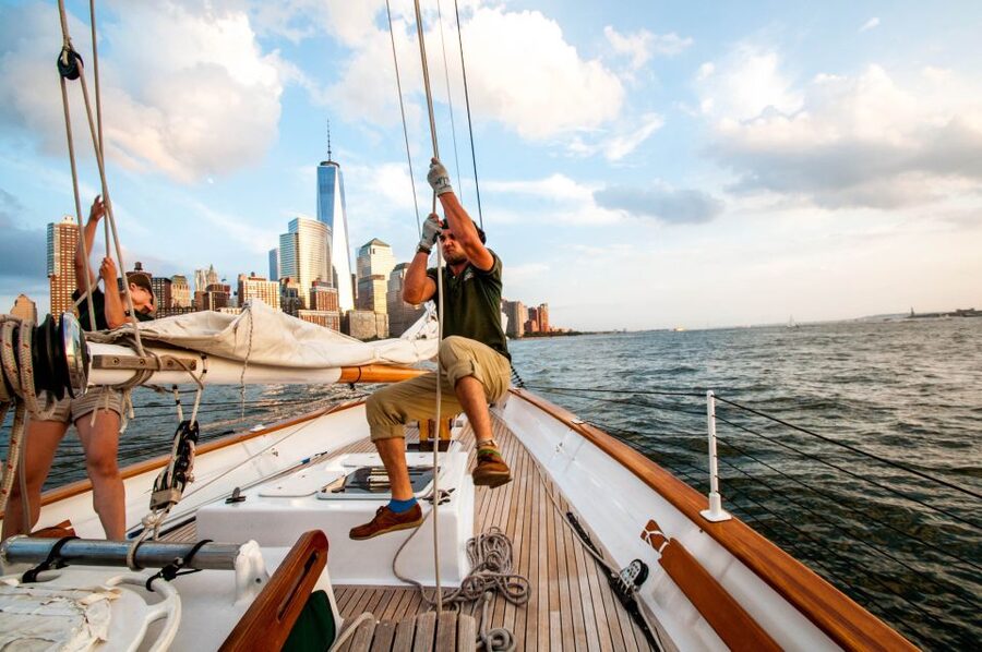 New York City: Sunset Sail Aboard a Schooner - The Complimentary Drink and Crew Service: How It Changes the Vibe