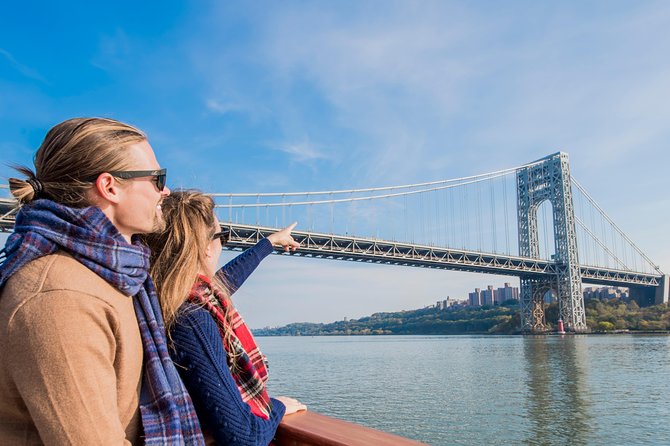New York Fall Foliage Sail up the Hudson River - Under the George Washington Bridge: the moment the city fades