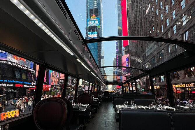NYC Bustronome Gourmet Sightseeing Dinner tour Panoramic Bus - The “luxury ride + dinner” idea makes sense at $140