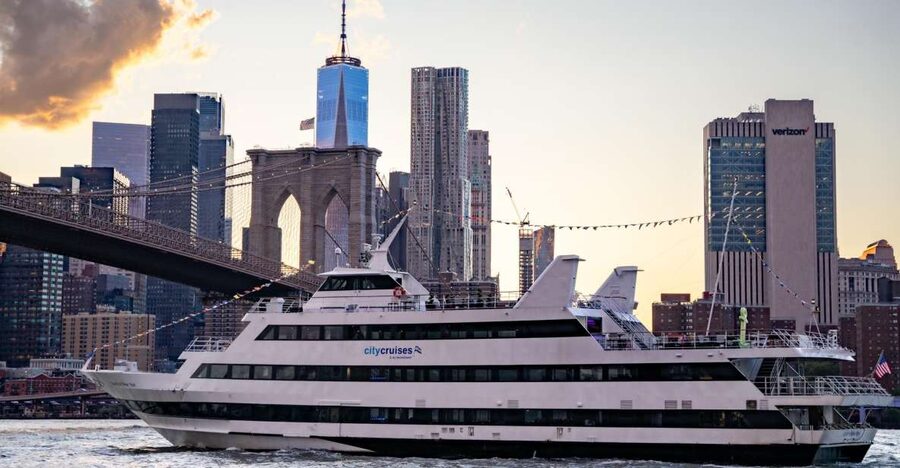 NYC: Christmas Eve Buffet Lunch or Dinner Harbor Cruise - DJ entertainment and onboard “keep moving” energy