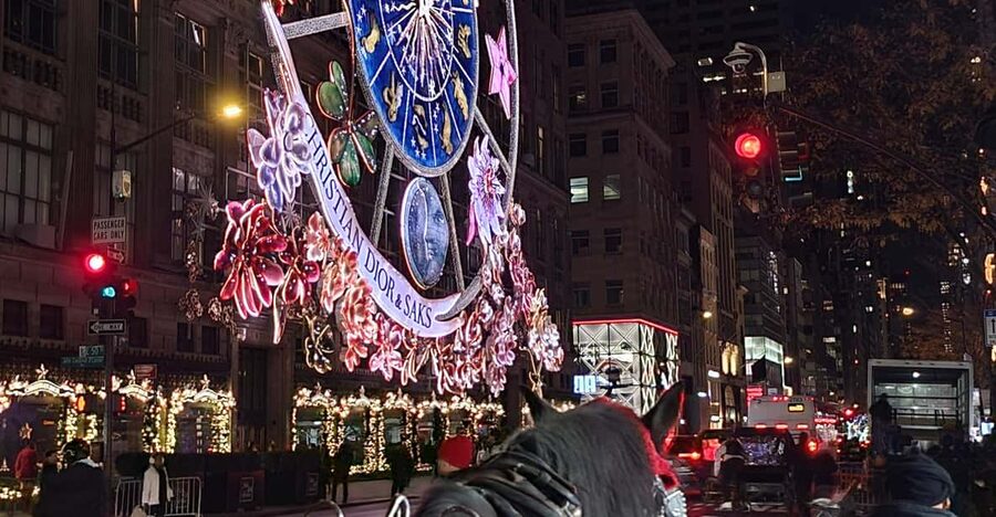 NYC: Christmas Lights Horse Carriage Ride - Radio City Music Hall: Lights, Facades, and a Classic Midtown Stop