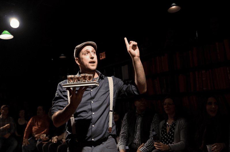 NYC: Drunk Shakespeare Ticket - Live Theatre and Cocktails - Entering The Ruby Theatre Library Speakeasy