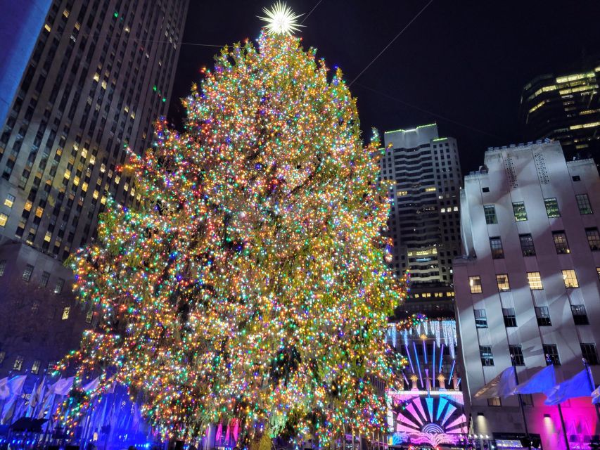 NYC: Holiday Lights Guided Bus Tour - Seaport and Brooklyn Bridge at night: where the views do the talking