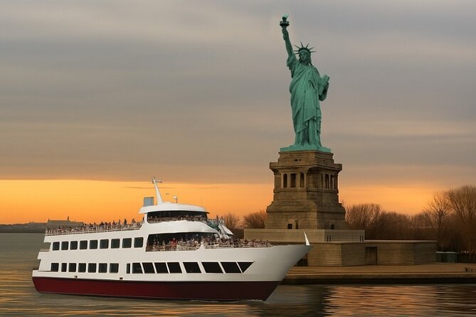 NYC Night Bus Sightseeing Tour with Free Statue of Liberty Cruise - Key points at a glance