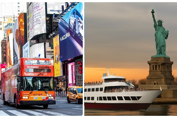 NYC Night Bus Sightseeing Tour with Free Statue of Liberty Cruise - Where you start on West 42nd Street and how the 7 to 10 PM window works