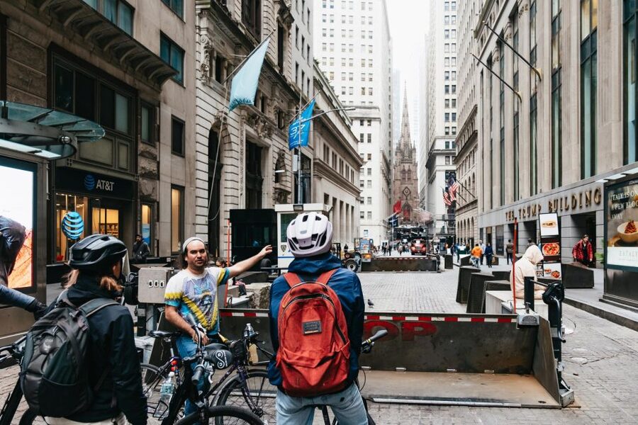 NYC: Radical and Weird History Bike Tour of Manhattan - Short mystery stops that turn buildings into storyboards