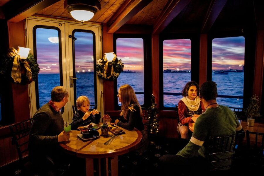 NYC: Sunset Holiday Cocoa Cruise - Stepping Off the Dock at Chelsea Piers (Pier 62)