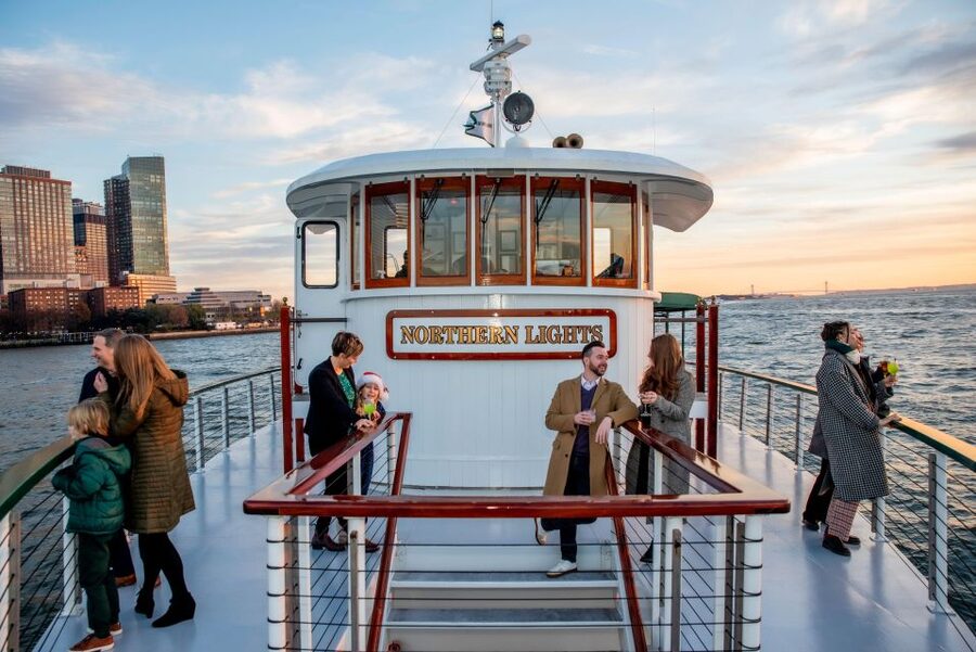 NYC: Sunset Holiday Cocoa Cruise - A 1920s Yacht Decked in Holiday Lights