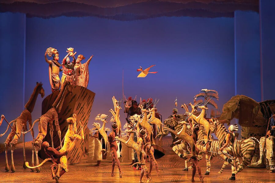 NYC: The Lion King on Broadway - The savanna on stage: animals, sound, and Pride Rock rising